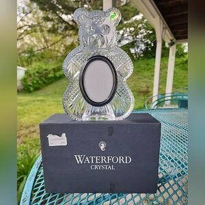 WATERFORD CRYSTAL GIFTWARE TEDDY BEAR PICTURE BABY FRAME DESK